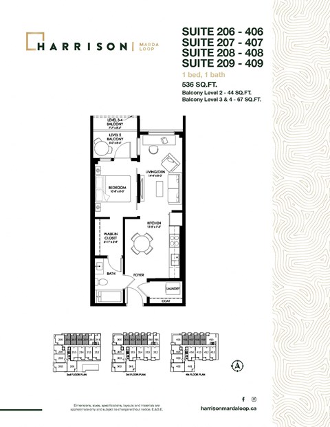 the floor plan of 206 207 208 209